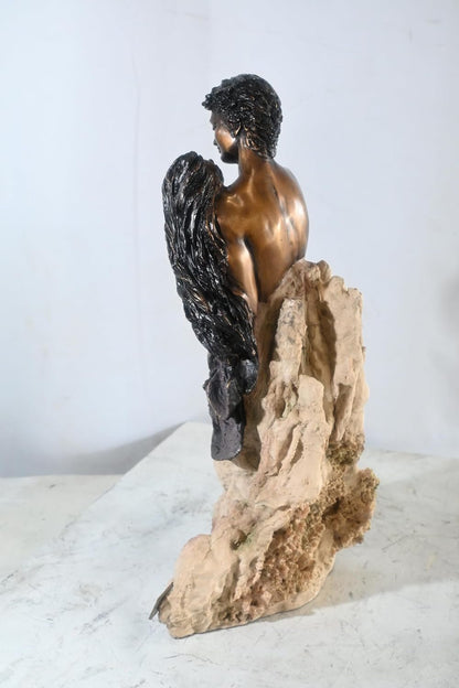 Manel Vidal Pasion Bronze Lovers Embrace Sculpture Ebano 11"x7"x20"H