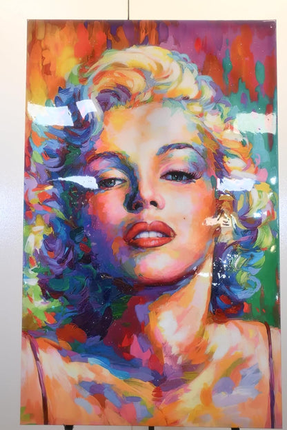 Giant Marilyn Monroe Pop Art Resin Coated Canvas 40"x64"