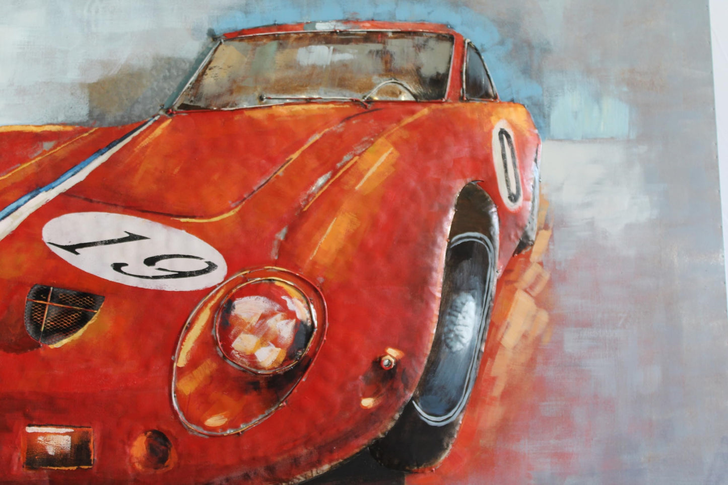 NIFAO Ferrari Inspired 250 GTO Red Racing Car 3D Metal Wall Art 79" x 2" x 40"H