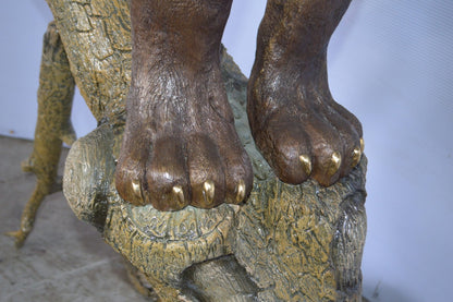 Mountain Lion Bronze Statue -  Size: 73"L x 41"W x 65"H.