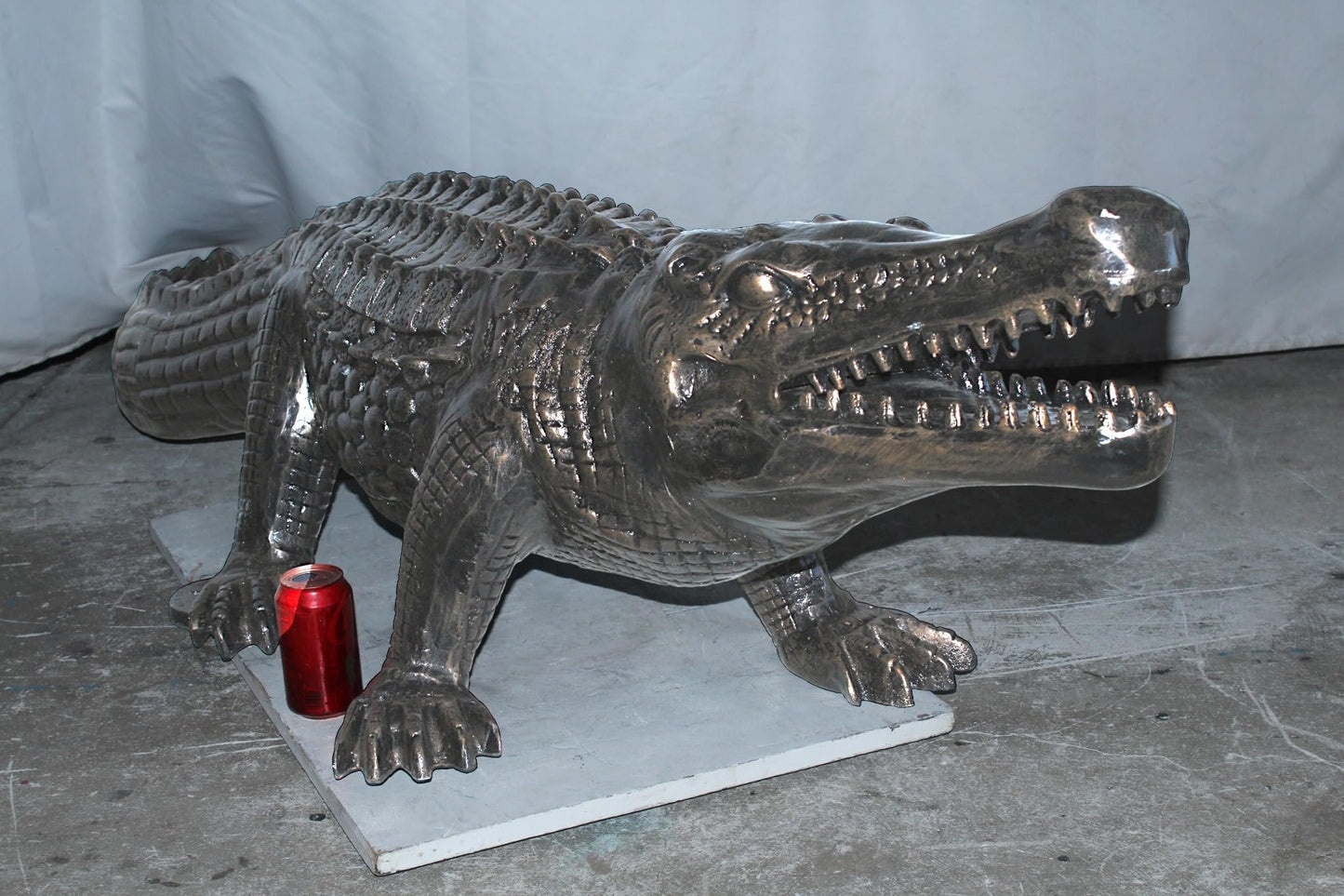Life Size Aluminum Alligator Statue Sculpture Decor 72"x25"x21"H