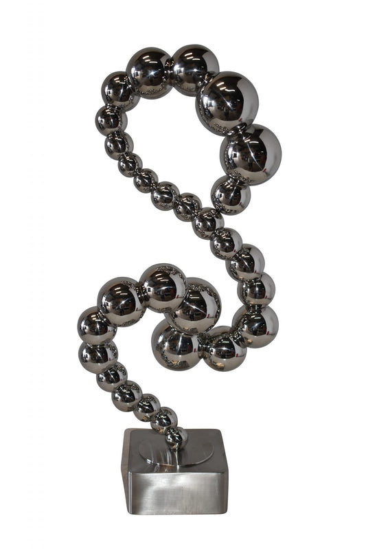 Modern Art Abstract Made of Shiny Metal Chrome Balls Size: 10" x 7" x 24"H
