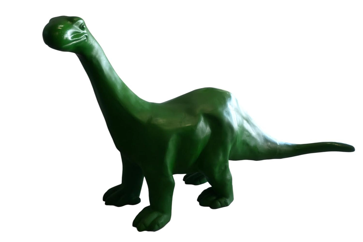 Giant Green Brontosaurus Statue in Aluminum Dinosaur Art 90"x23"x47"H