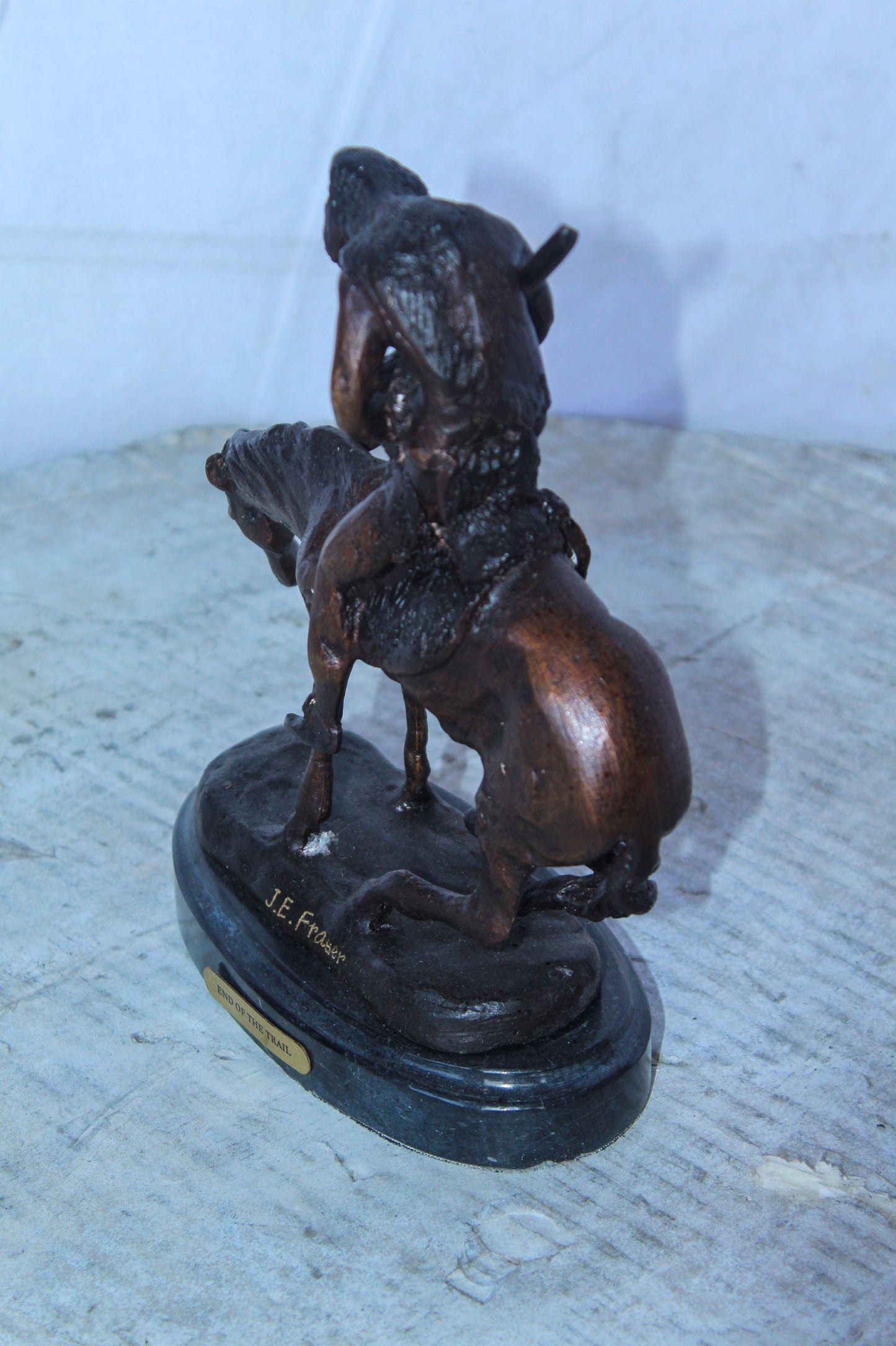 End of The Trail by Remington Bronze Statue Replica, Western Decor 6" x 3" x 9"H