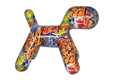 Modern Looking Graffiti Dog Statue Made of Resin Size: 16" x 10" x 14"H