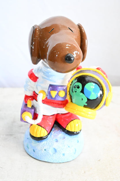 Snoopy Astronaut Ceramic Figurine Statue Andres Mendez 6"x5"x9"H