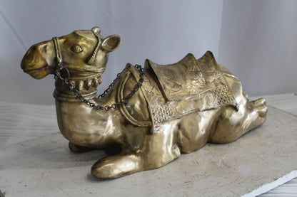 Metal Camel Lying Statue, Desert Majesty for Your Décor 24" x 9" x 13"H