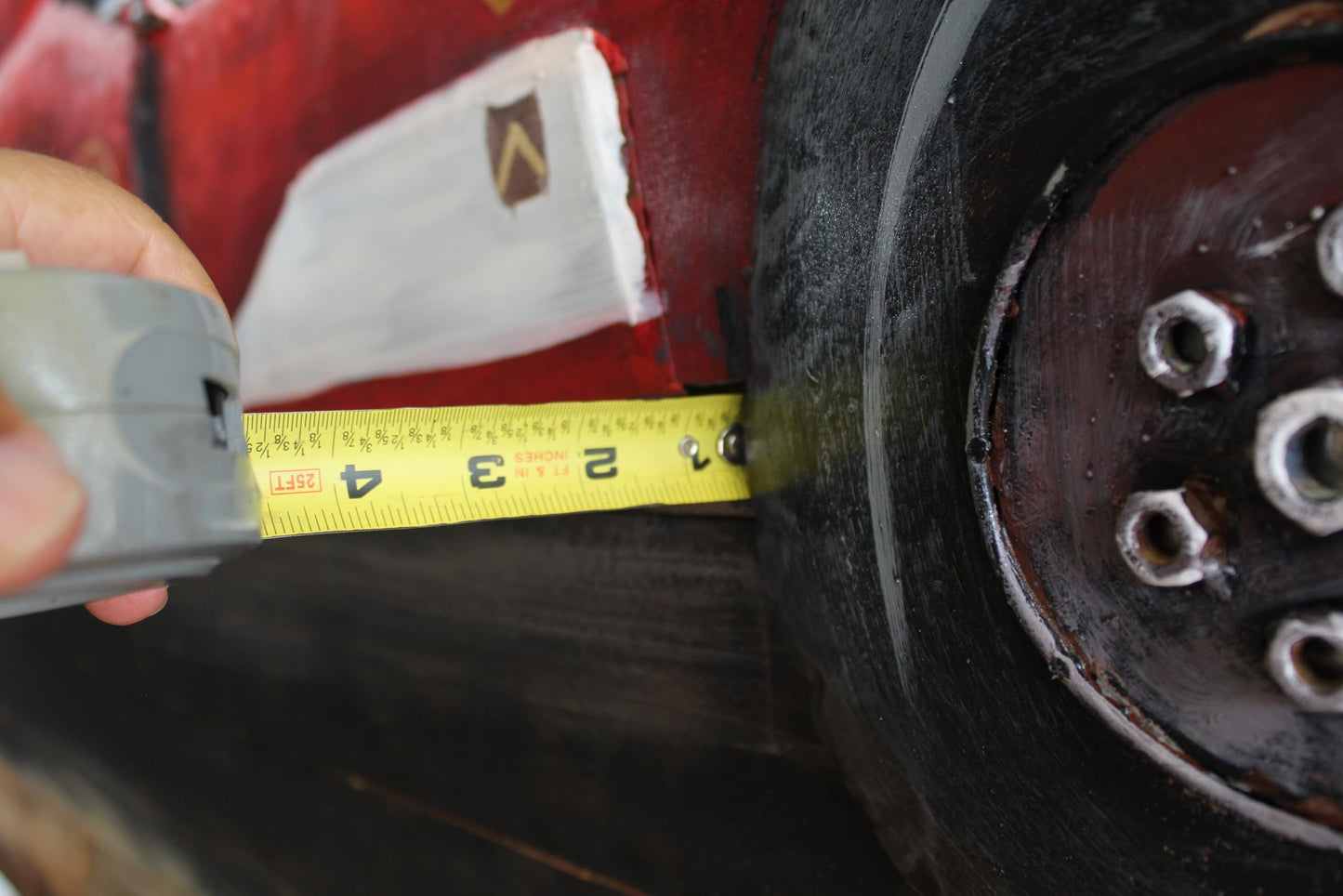 NIFAO Formula One Inspired Red Racing Car 3D Metal Art on Wood 79" x 2" x 40"H