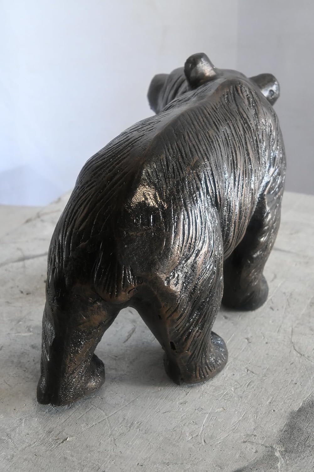 Walking Grizzly Bear Handcrafted Aluminum Wildlife Decor 15"x6"x10"H