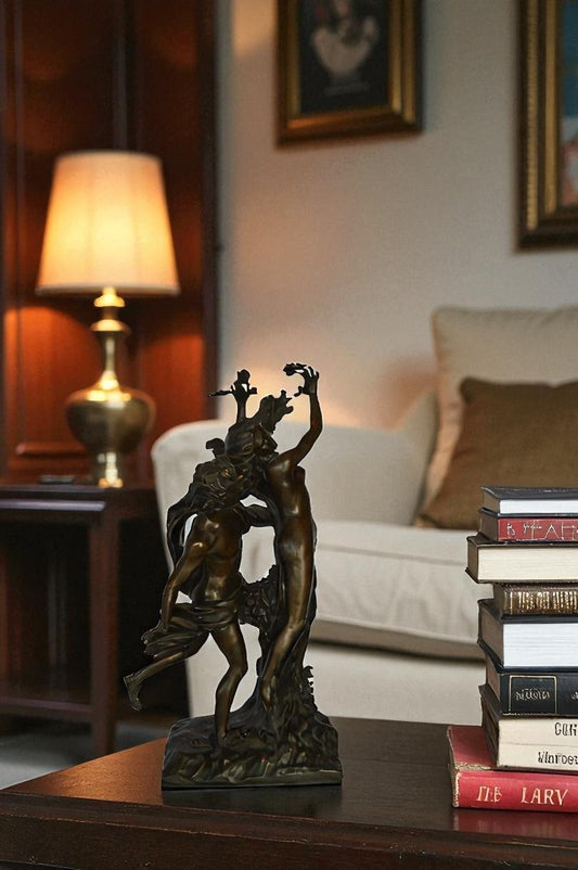 Young Lovers Bronze Statue Art Nude -  Size: 13"L x 10"W x 22"H.
