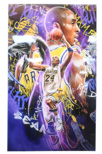 Kobe Bryant Lakers Street Art Style Resin Canvas 39"x64"