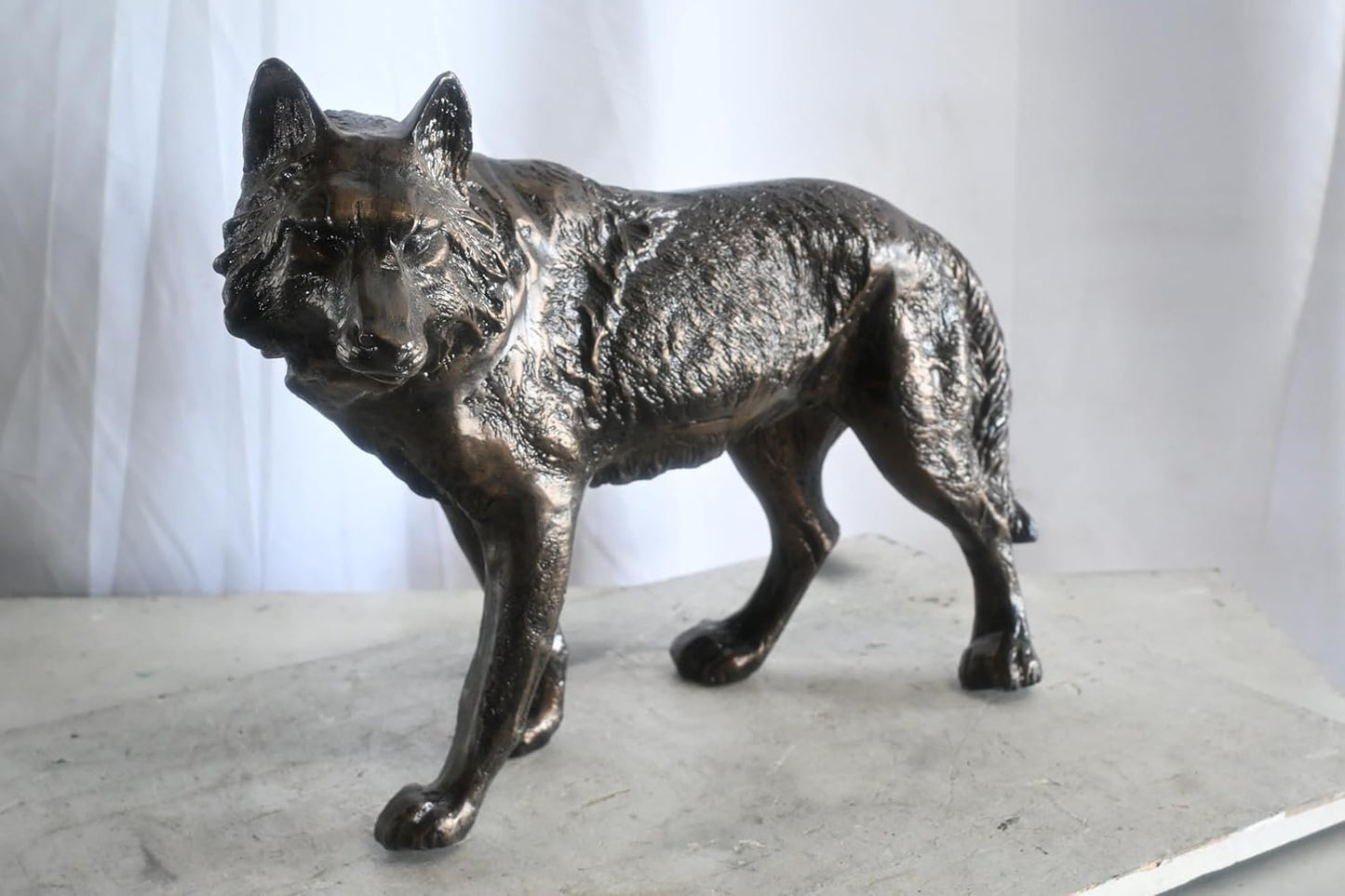 Life Size Prowling Fox Handcrafted Aluminum Garden Decor 42"x14"x34"H