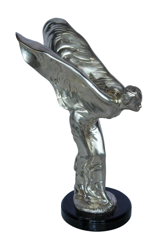 Spirit of Ecstasy Rolls Royce Replica Bronze Statue 7" x 11" x 16"H