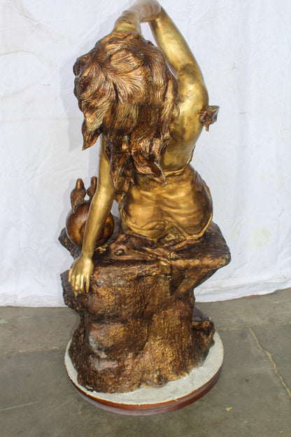 Bronze Outdoor Fountain of a Woman Relaxing on Rocks 49" x 39" x 50"H