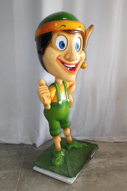 Fiberglass Clown Green hat Statue, Big Top Charm for Your Space 35" x 22" x 70"H