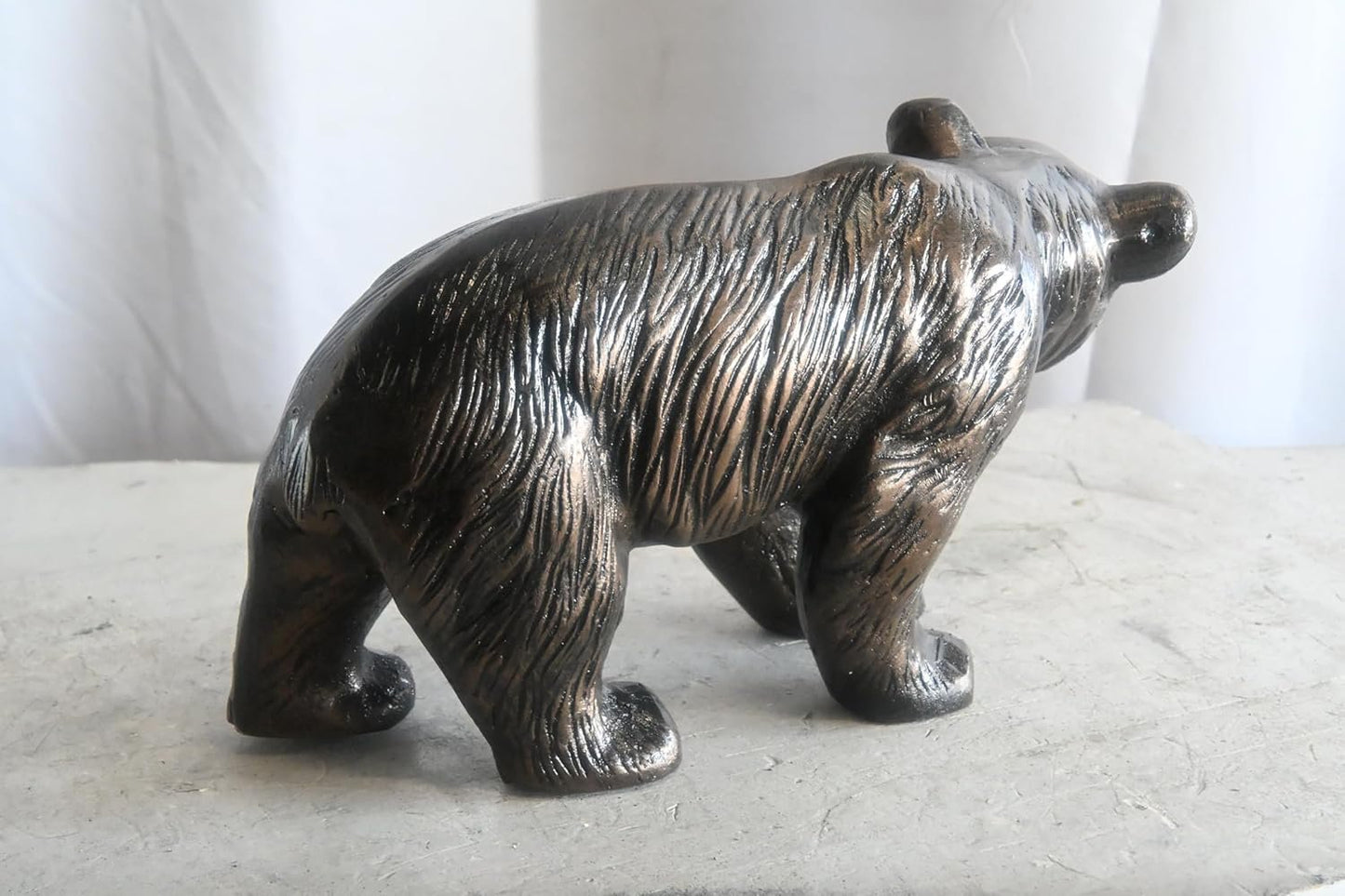 Walking Grizzly Bear Handcrafted Aluminum Wildlife Decor 15"x6"x10"H