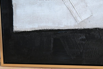 Urban Pulse Mixed Media Canvas Painting Gold Black Framed 41"x61"