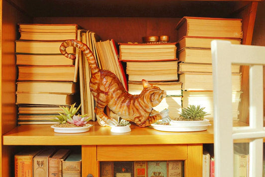 Cat - small Bronze Statue -  Size: 16"L x 6"W x 14"H.