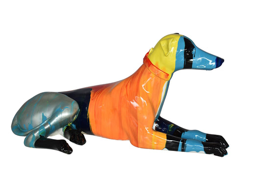 Modern Looking Greyhound Dog Statue Made of Resin Size: 19" x 9" x 12"H