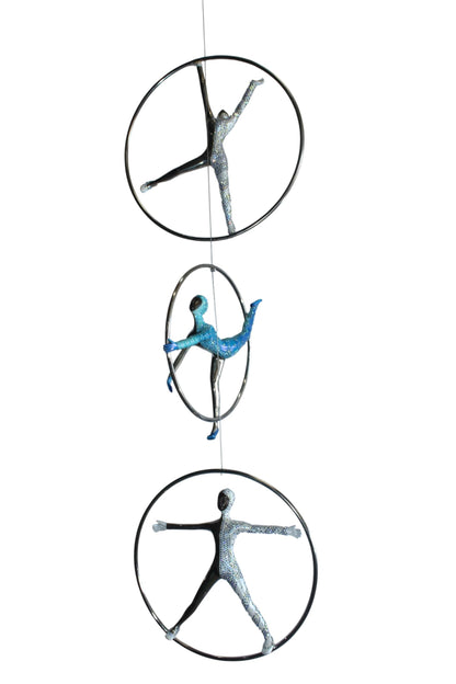 Bronze Sculpture Momentum by Liliana Mendez Hanging Mobile 16"x2"x52"H