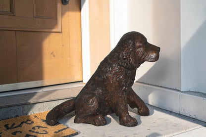 Cocker Spaniel dog Sitting Bronze Statue -  Size: 20"L x 10"W x 16"H.