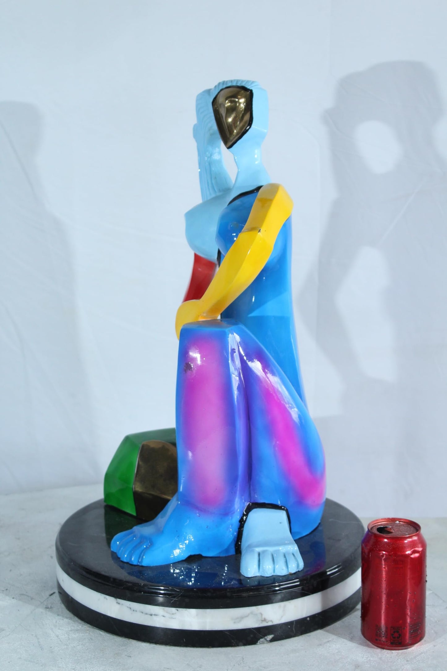 NIFAO Picasso Style Bronze Woman Statue Colorful Abstract Modern Art 14" x 14" x 23"H