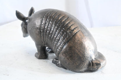 Foraging Armadillo Sculpture Aluminum statue Bronze Tone Finish 12"x6"x7"H