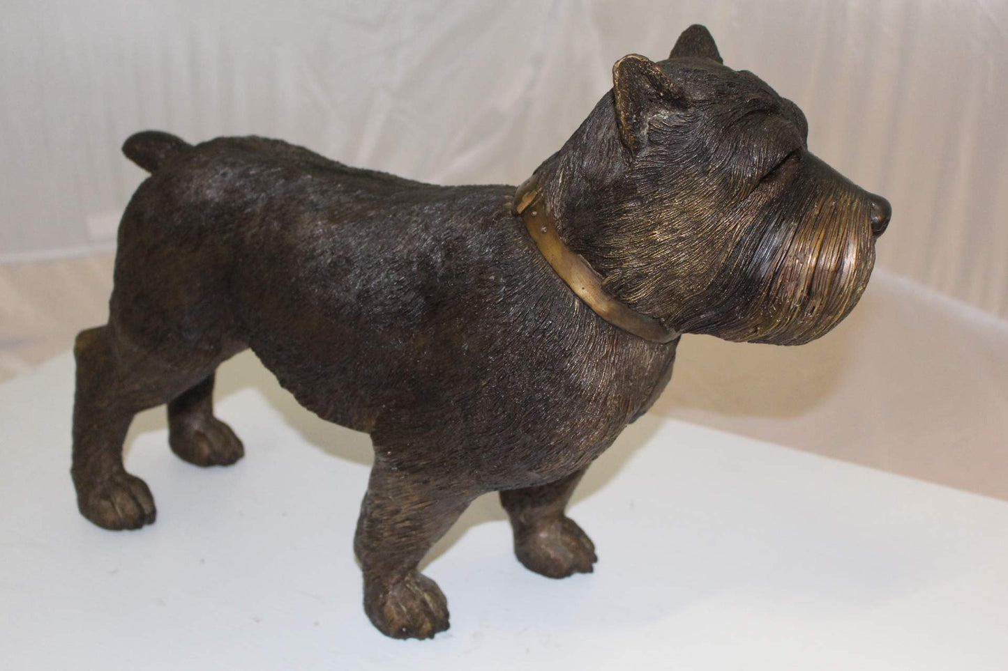 Terrier dog Bronze Statue -  Size: 19"L x 5"W x 14"H.