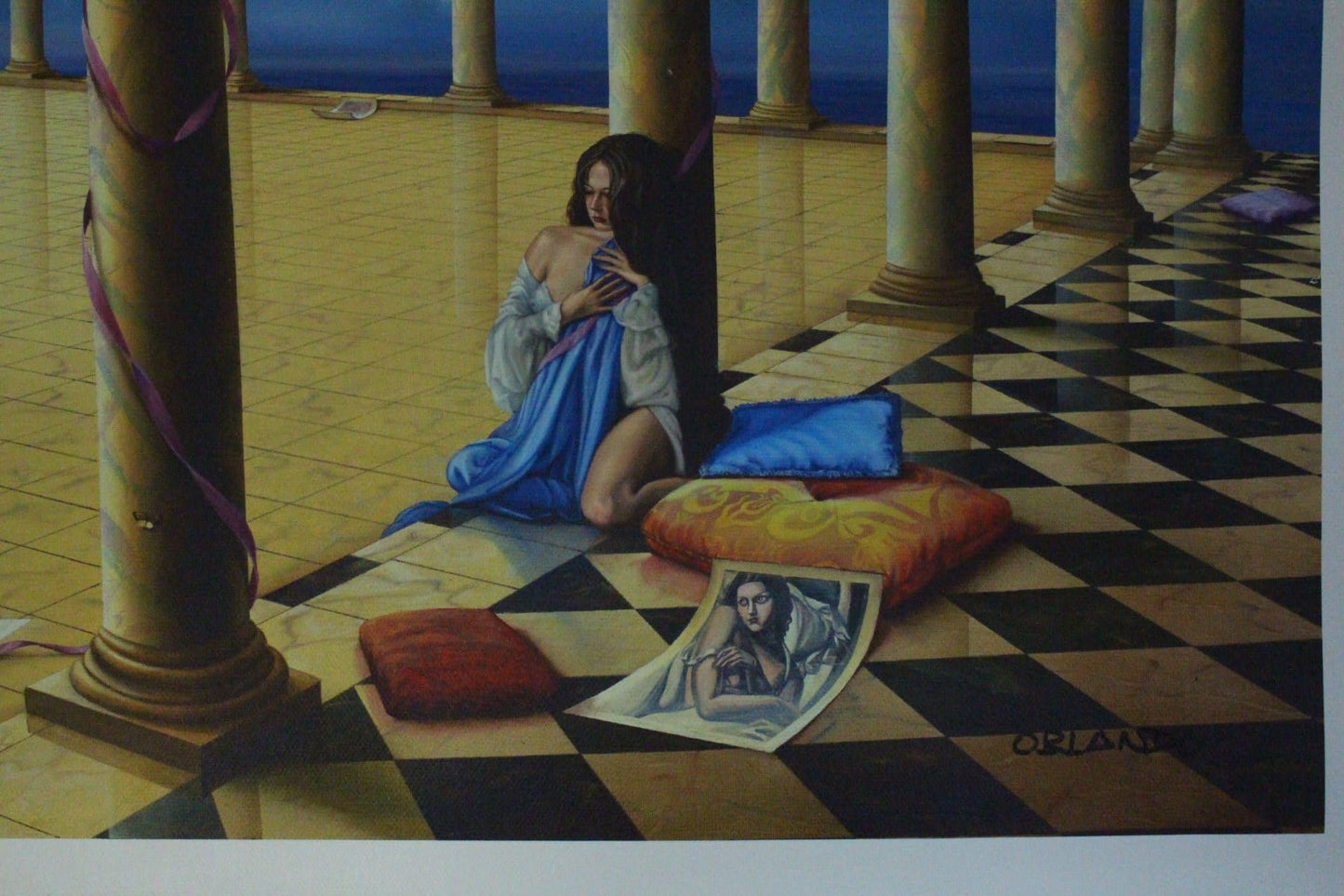 Orlando Quevedo Giclée Old Memories, Painting - Size: 43"L x 30"W x 0.01"H.