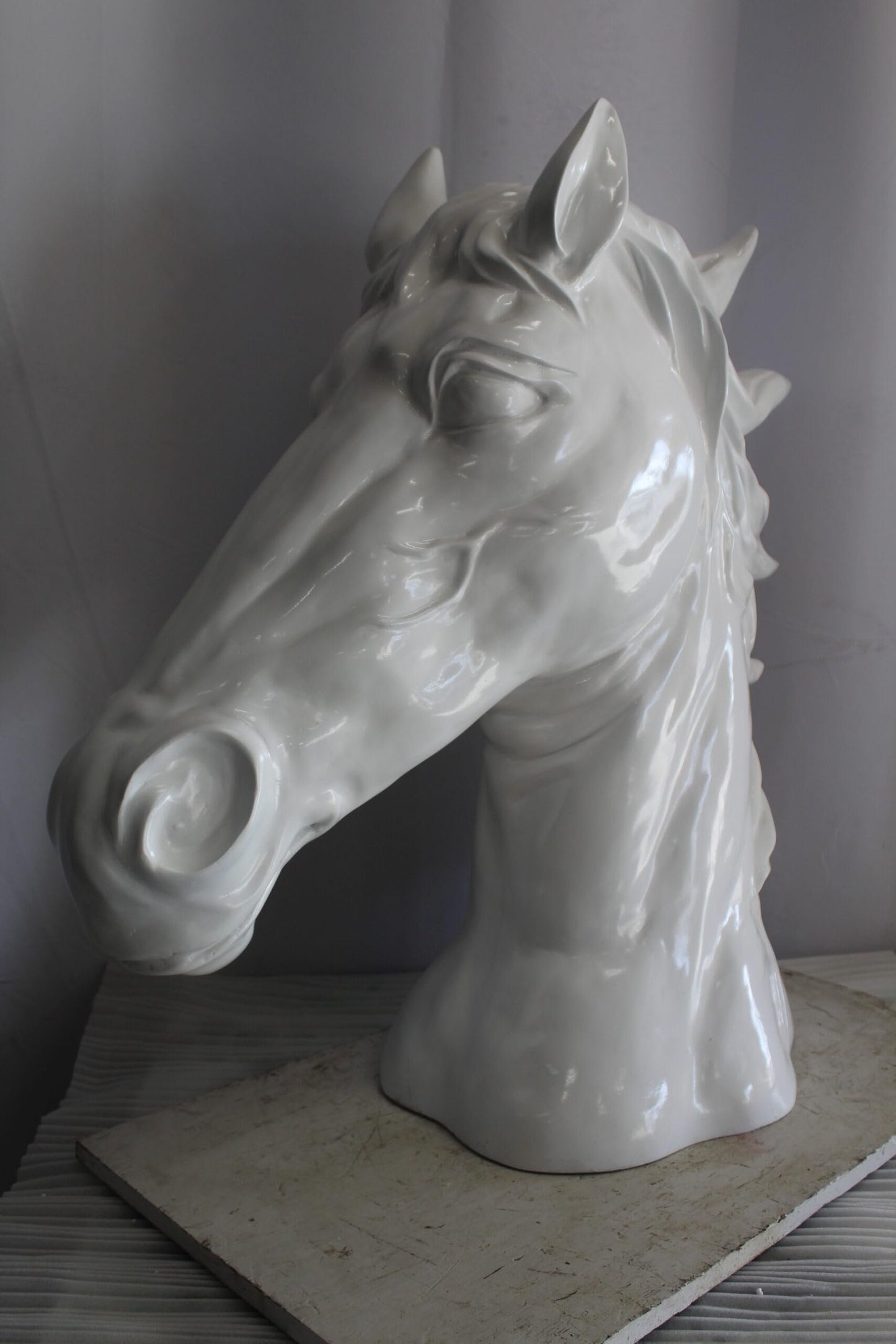 Pure Elegance, Fiberglass White Stallion Bust 36" x 14" x 36"H