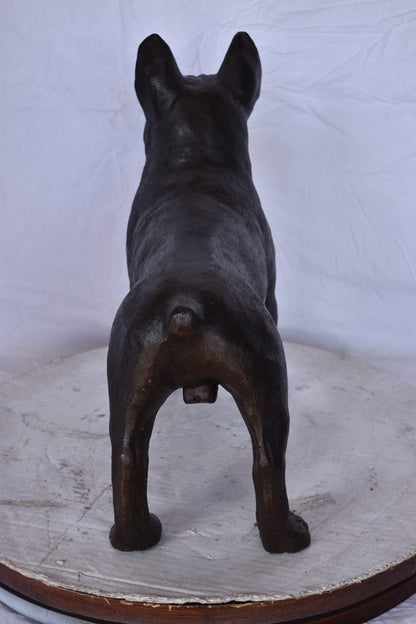French Bulldog Standing Made of Bronze Statue - Size: 9"L x 20"W x 18"H.