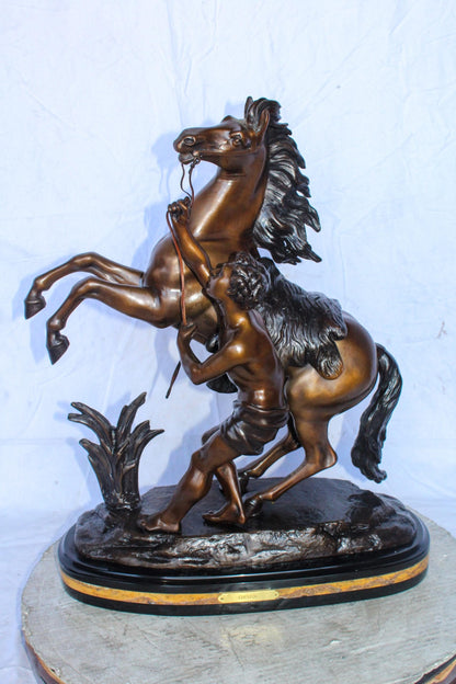 Guillaume Coustou Replica of Marley Horse Bronze Statue 20" x 10" x 25"H