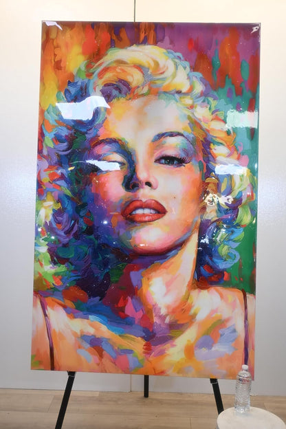 Giant Marilyn Monroe Pop Art Resin Coated Canvas 40"x64"