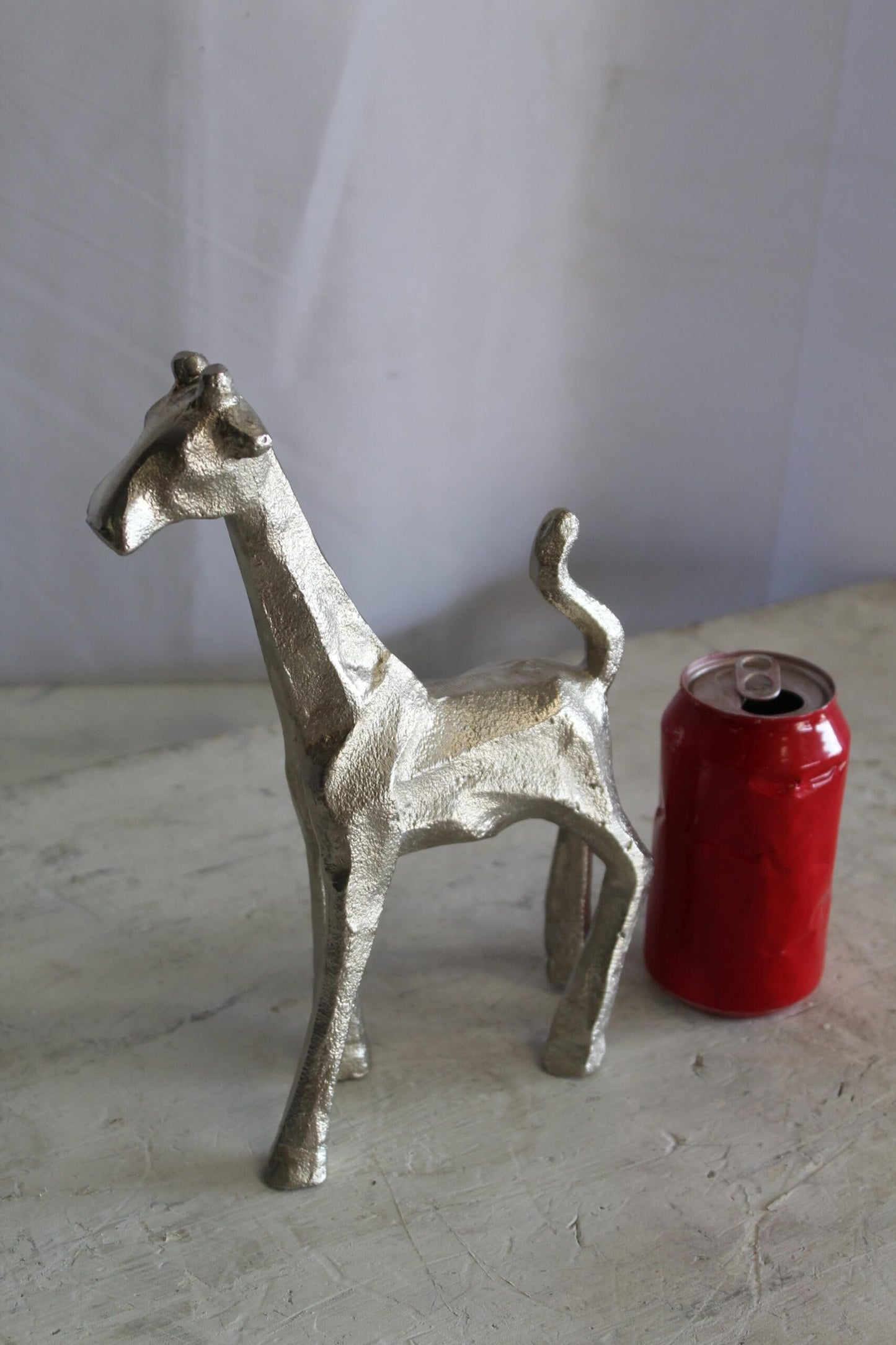 Aluminum Giraffe Statue, Elegant Miniature Accent for Any Space 7" x 3" x 10"H