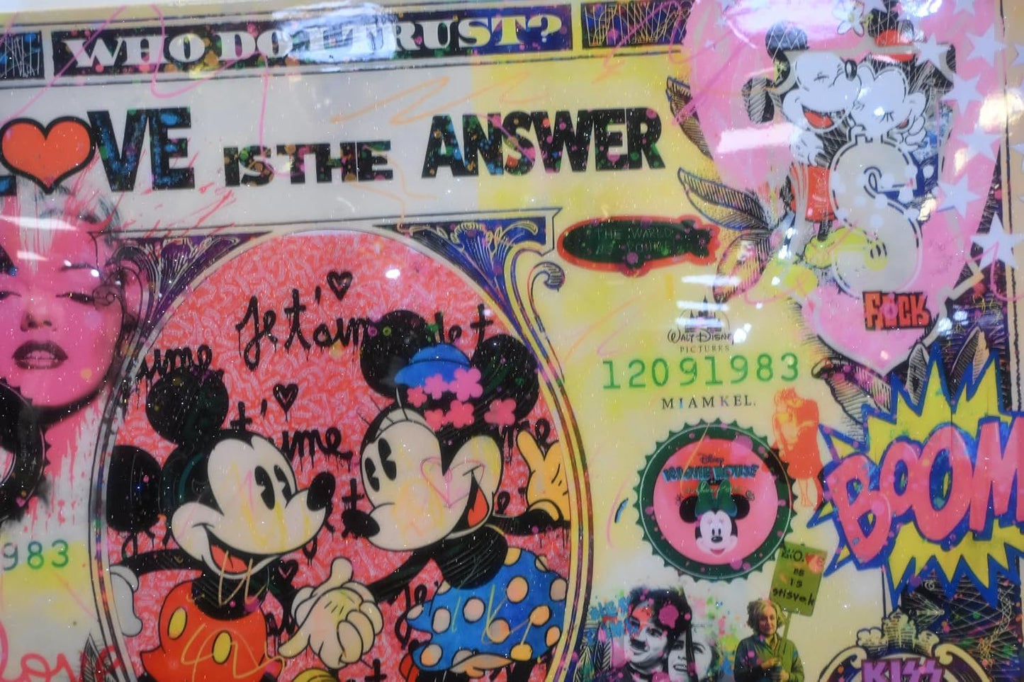 Love Is The Answer Pop Art Currency Canvas 60"x40"