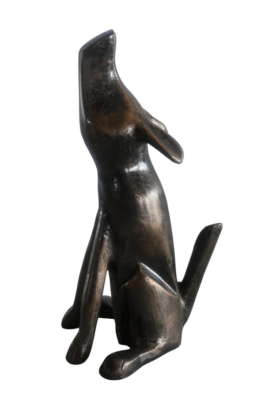 Howling Coyote Small Aluminum Statue Wildlife Collection 6"x8"x14"H