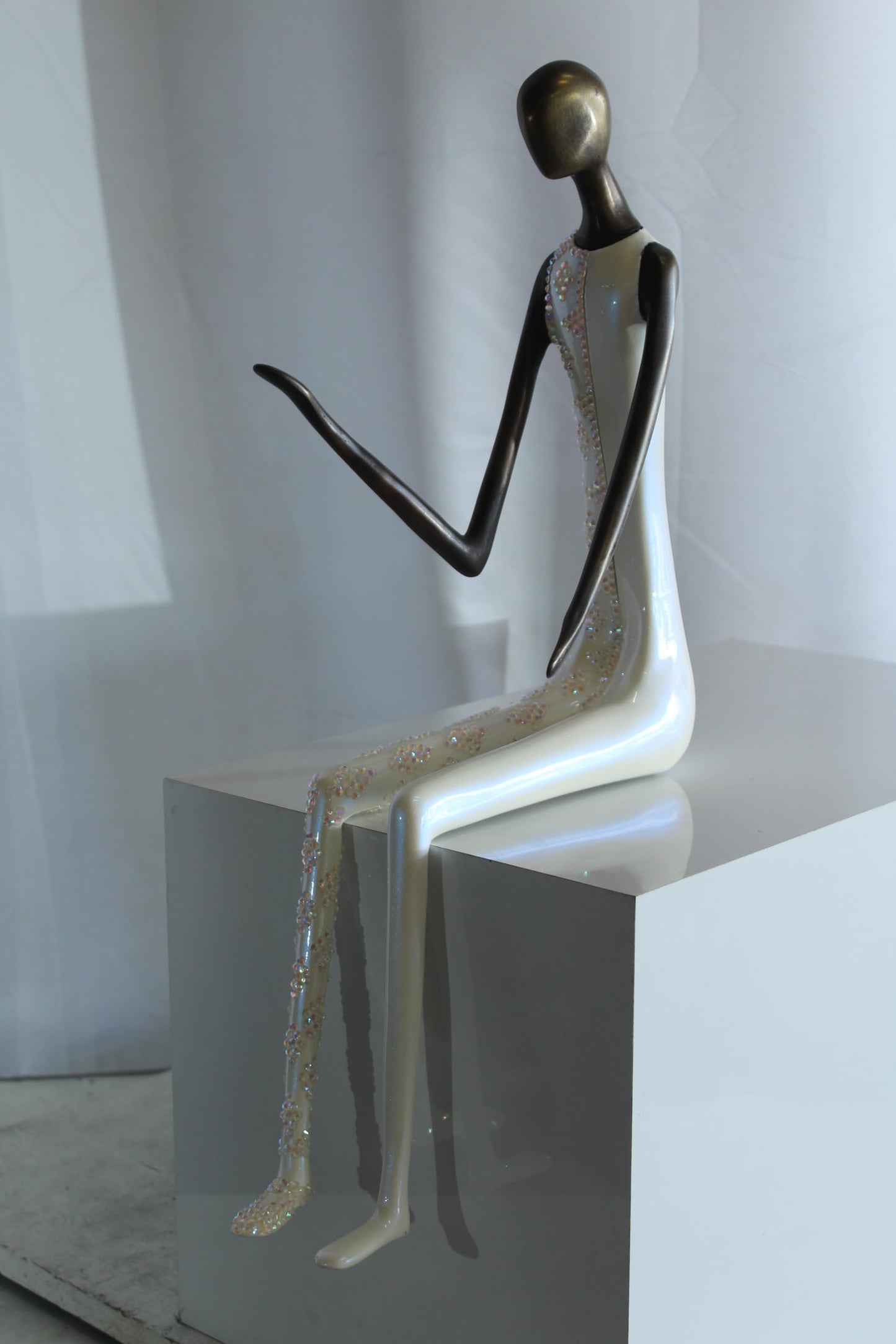 NIFAO Bronze Sculpture Fragments of Love by Liliana Mendez 10"x5"x20"H
