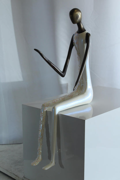 NIFAO Bronze Sculpture Fragments of Love by Liliana Mendez 10"x5"x20"H