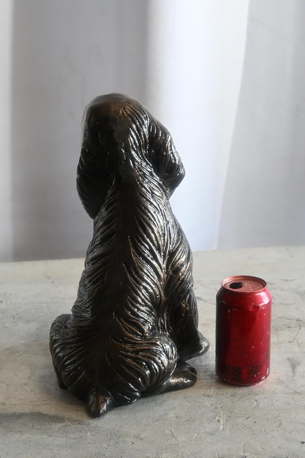 Classic Sitting Cocker Spaniel Handcrafted Aluminum Statue 9"x7"x14"H
