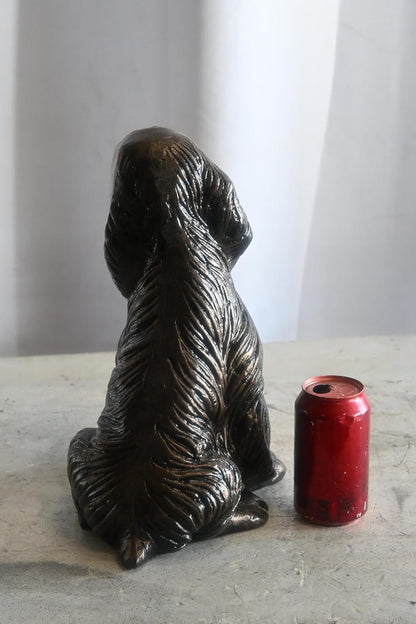 Classic Sitting Cocker Spaniel Handcrafted Aluminum Statue 9"x7"x14"H