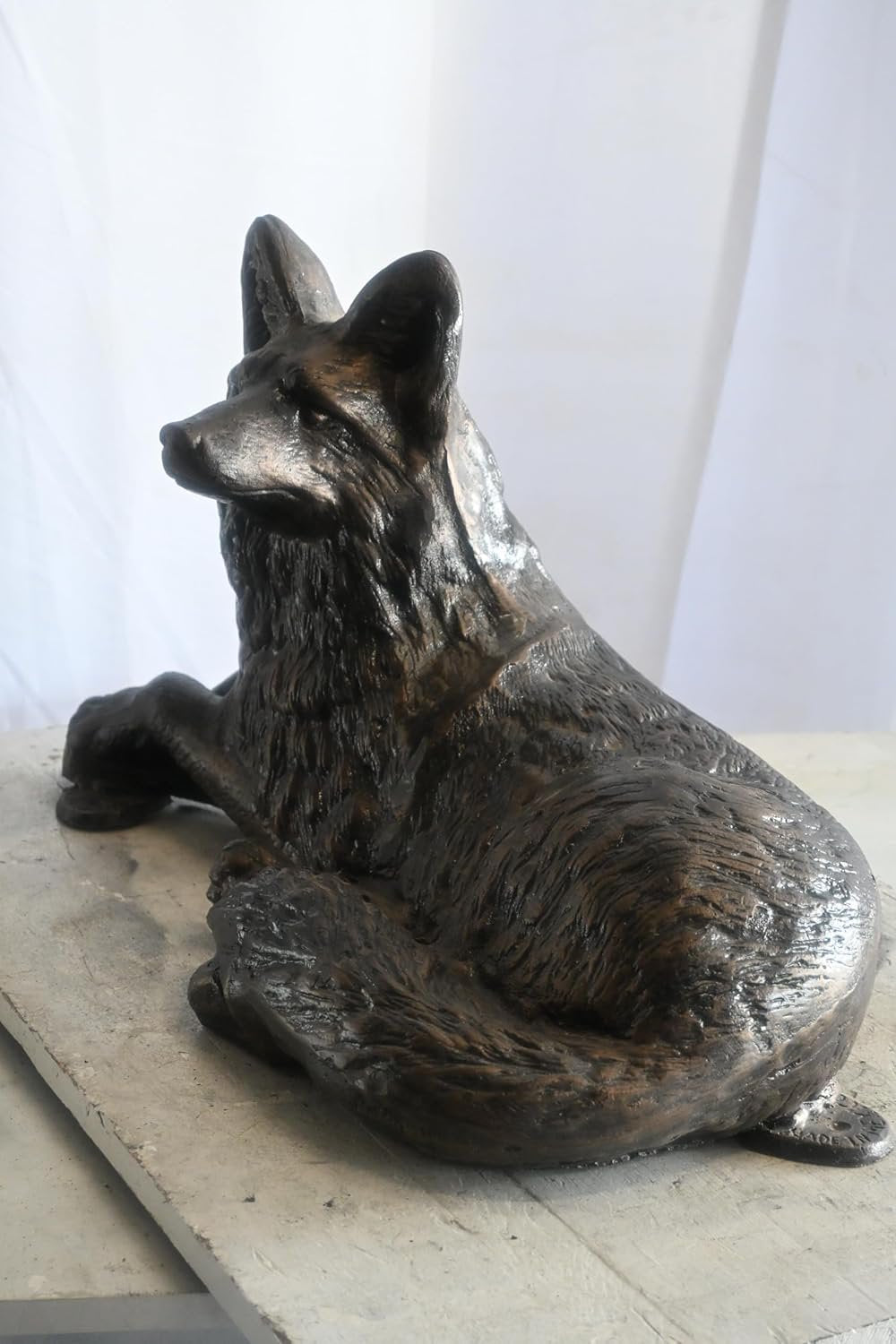Loyal Resting German Shepherd Handcrafted Aluminum Decor 25"x12"x15"H