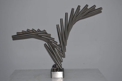 Stainless Steel modern art Table Top decoration - Size: 34"L x 7"W x 23"H.