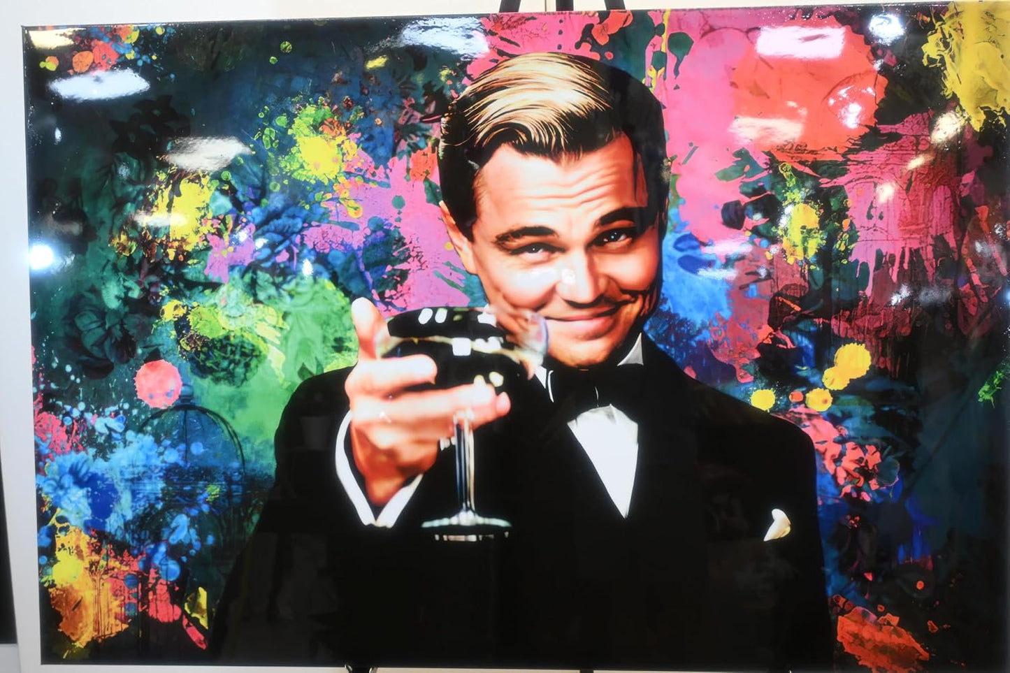 Leonardo DiCaprio Gatsby Toast Resin Covered Canvas 60"x40"