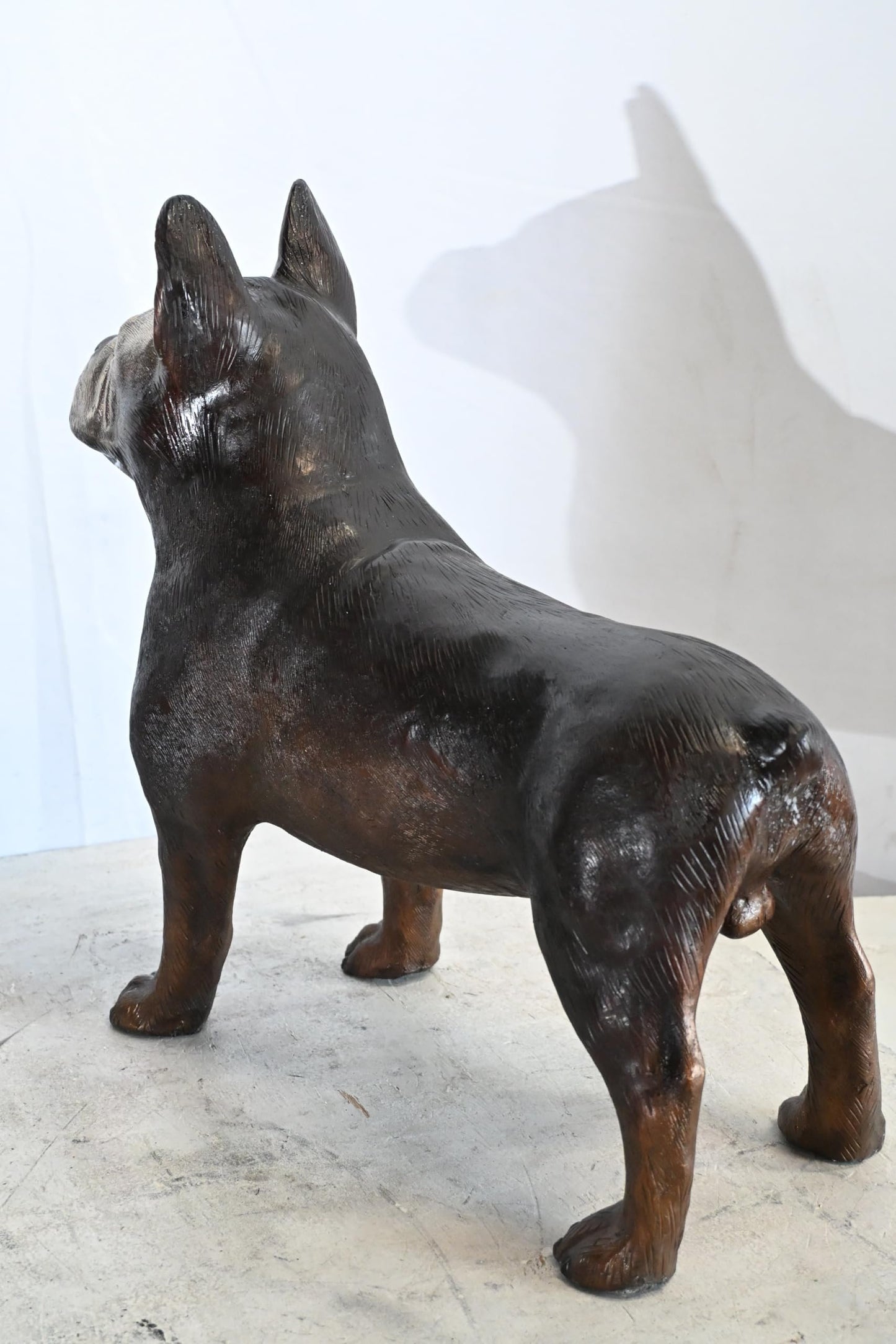 French Bulldog Bronze Statue Dog Figurine Sculpture 9"x20"x18"H