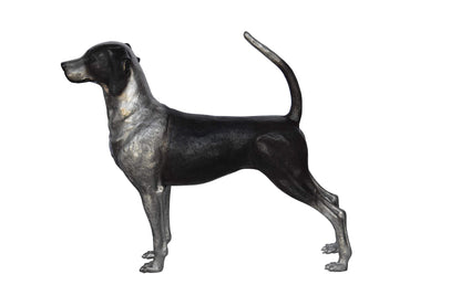 Foxhound Dog Bronze Statue -  Size: 31"L x 7"W x 24"H.