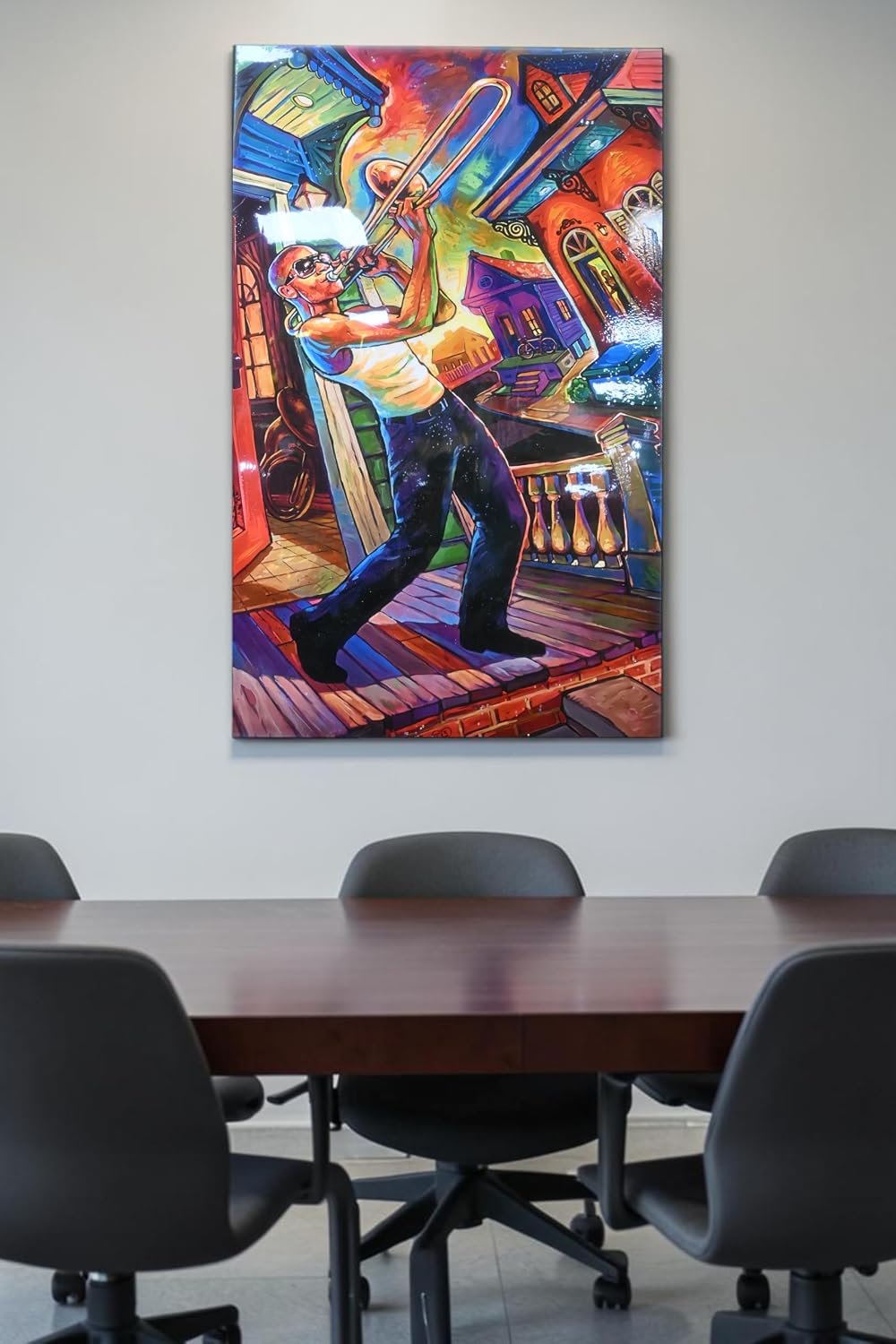 New Orleans Jazz Musician Pop Art Resin Canvas 42"x66"