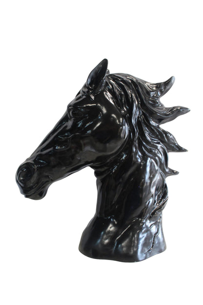 Pure Elegance, Fiberglass Black Stallion Bust 36" x 14" x 36"H