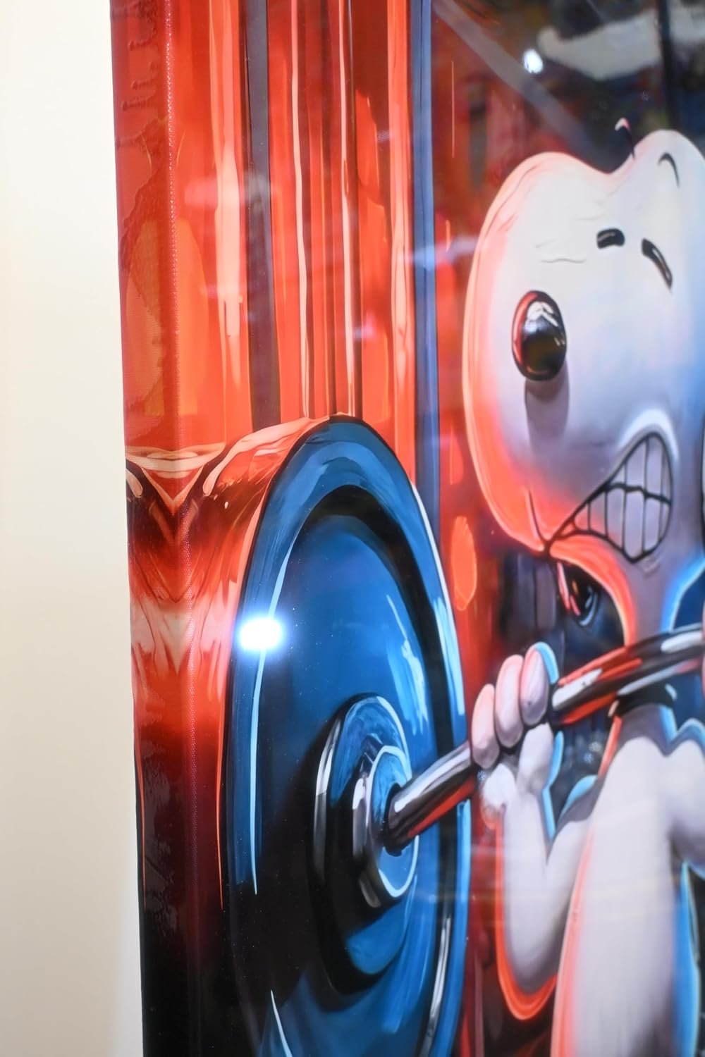 Snoopy Weightlifting Gym Pop Art Resin Canvas 40"x60"