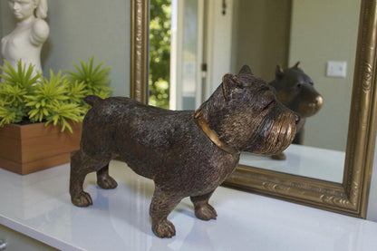 Terrier dog Bronze Statue -  Size: 19"L x 5"W x 14"H.