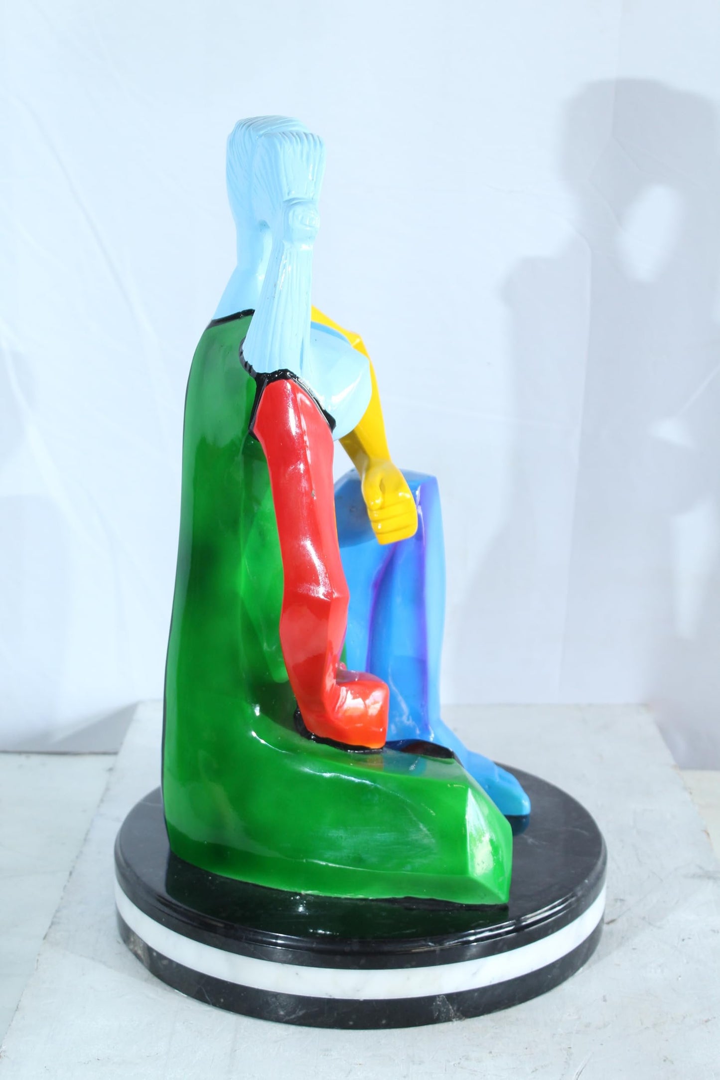 NIFAO Picasso Style Bronze Woman Statue Colorful Abstract Modern Art 14" x 14" x 23"H